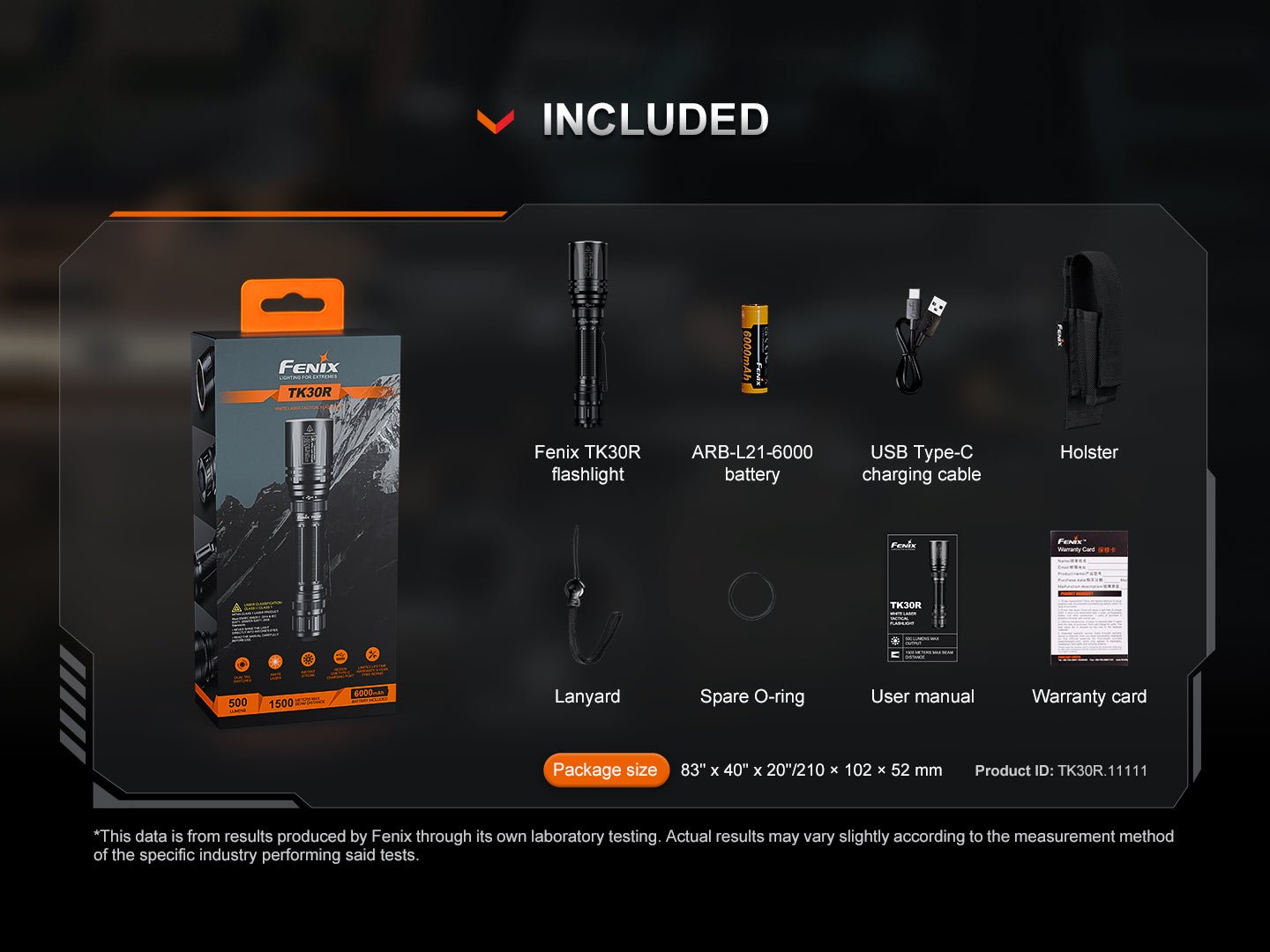 Fenix TK30R Tactical White Laser Rechargeable Flashlight Fenix Store