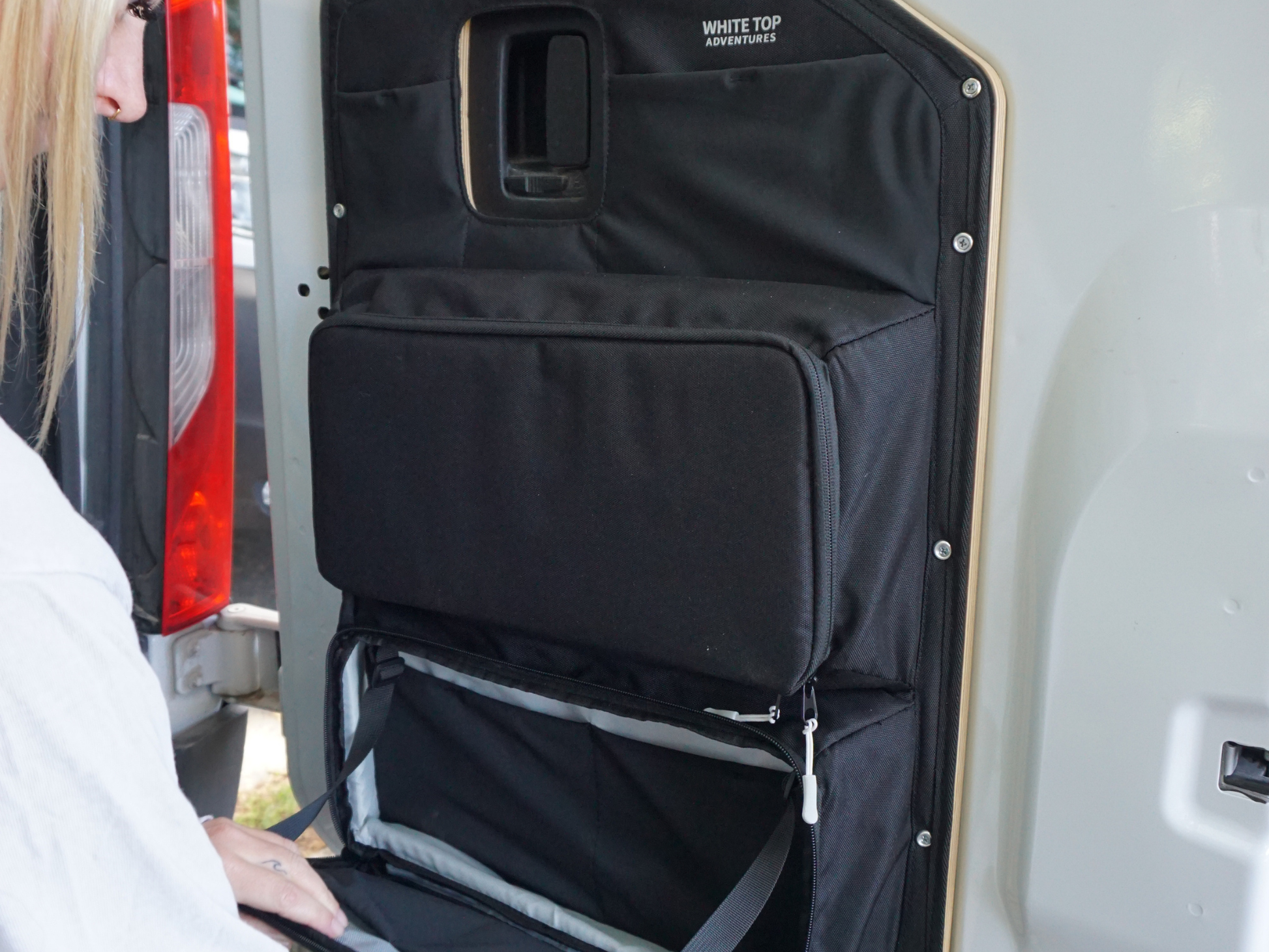 Mercedes Sprinter Rear Door Storage Panels Bundle (Upper, Middle & Lower) White Top Adventures