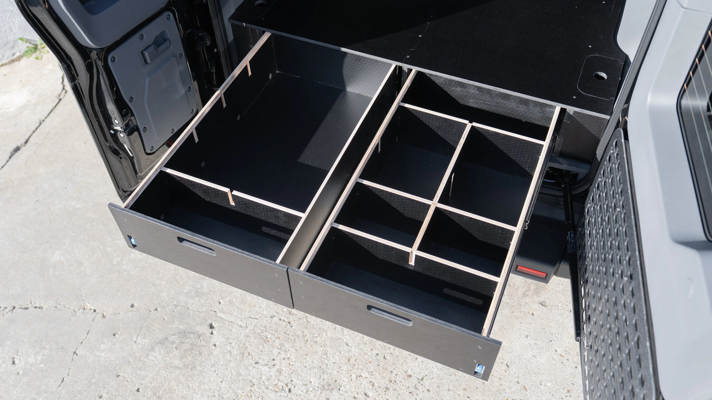 Ineos Grenadier | Dual Drawer Storage System & Bed Platform | 2023+ Solid Wood Worx