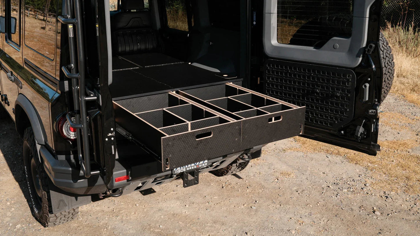 Ineos Grenadier | Dual Drawer Storage System & Bed Platform | 2023+ Solid Wood Worx