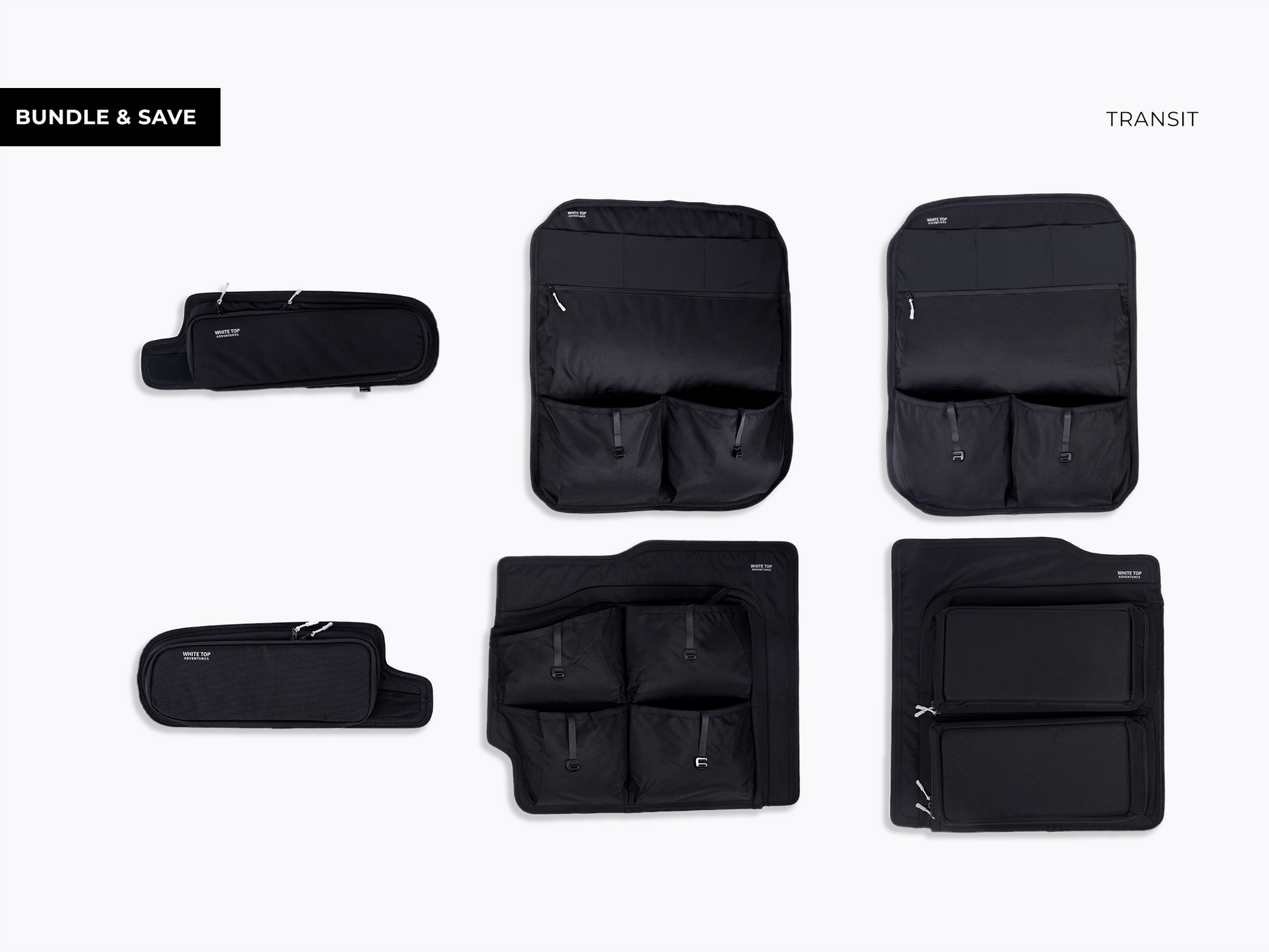 Ford Transit Rear Door Storage Panels Bundle (Upper, Middle & Lower) White Top Adventures