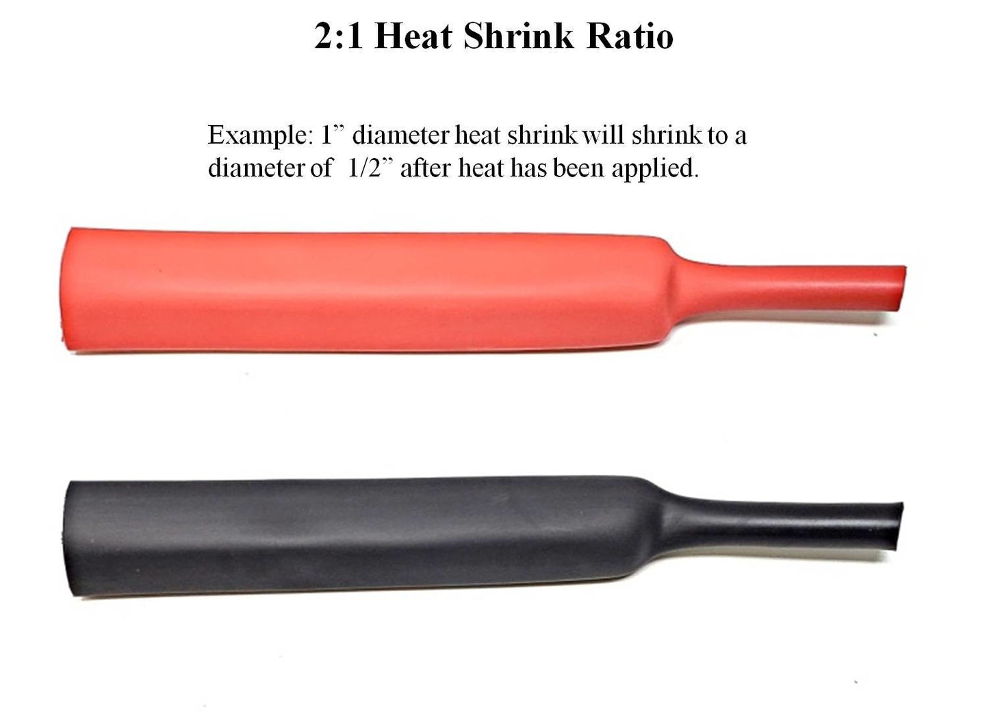 Black 3:1 Dual Wall Adhesive Glue Lined Marine Grade Heat Shrink Tube Tubing - 1/8", 3/16", 1/4", 3/8", 1/2", 3/4", 1", 1.5", 2"